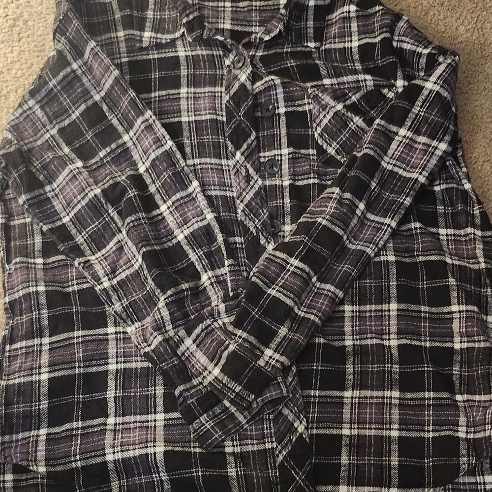 Plaid Womens Shirt - Black and White